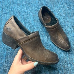 Born Kinney Brown Distressed Leather Ankle Booties Women's Size 7 Western Boots